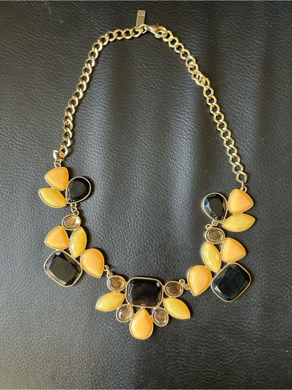 INC International Concepts Gold-Tone Yellow & Black Statement Necklace